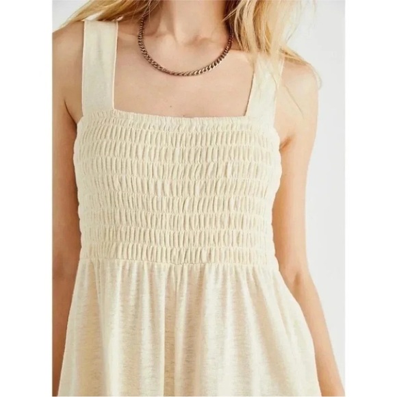 FP Beach | Homecoming Linen Blend Jumpsuit Extra Wide Leg, Cream - Picture 3 of 7